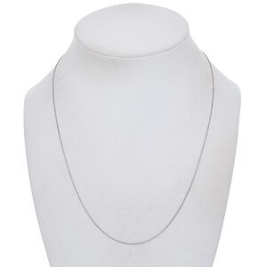 Vintage Italian Sterling Silver 925 0.7mm Box Chain Necklace 18.5"